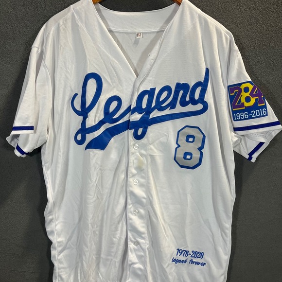 Other - Kobe Bryant Legend Forever Baseball Jersey White Mens Large 8 24 Mamba Tribute